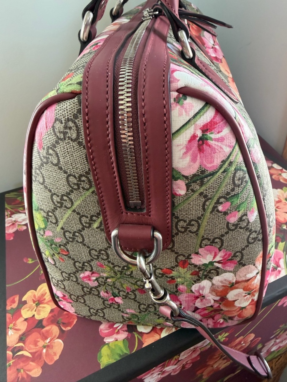 AUTHENTIC 🌸GUCCI™️ Blooms🌸 BOSTON bag👜 - Picture 5 of 14